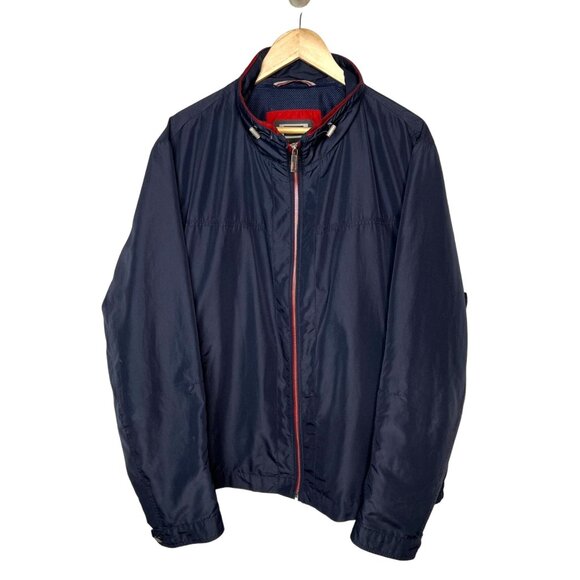 Bugatti Men's 2XL Nylon Modern Bomber Golf Jacket Waterproof Full Zip Navy Blue - Picture 2 of 8